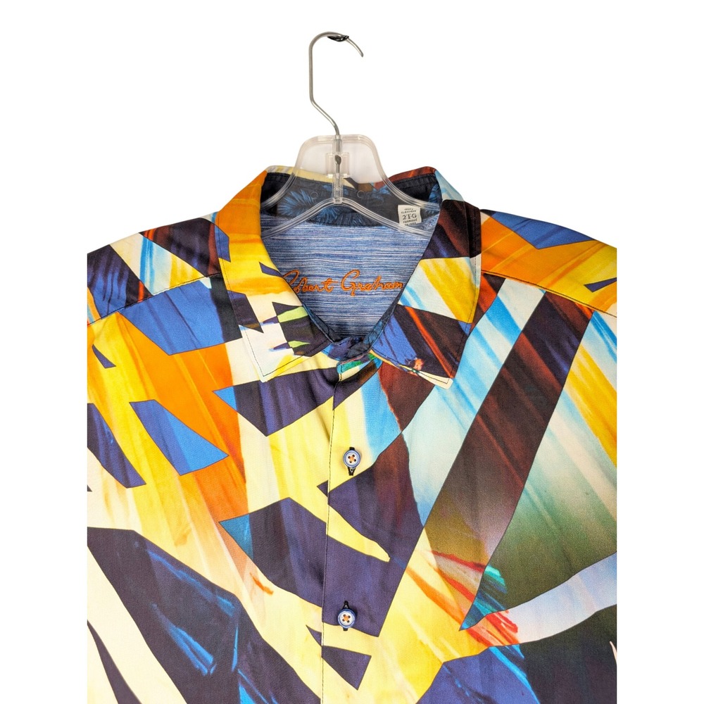 Robert Graham Belleville Button Down Shirt Mens 2XL Multicolor Abstract Classic